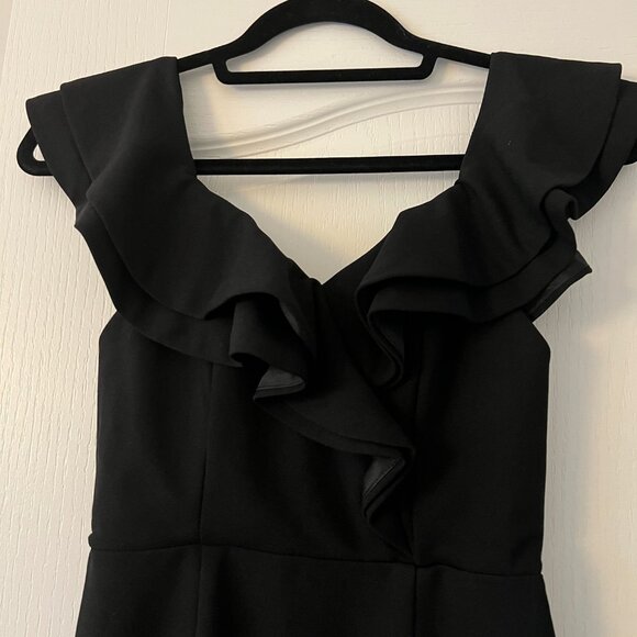 Selfie Leslie Black Ruffle Bodycon Midi Dress - Picture 3 of 9
